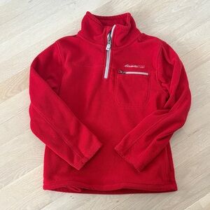 Eddie Bauer Bright Red Kids Fleece Pullover